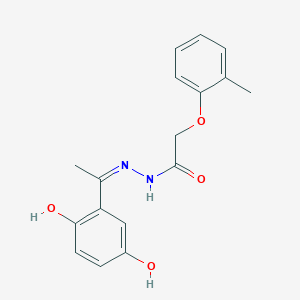 molecular formula C17H18N2O4 B11558120 N'-[(1Z)-1-(2,5-dihydroxyphenyl)ethylidene]-2-(2-methylphenoxy)acetohydrazide 