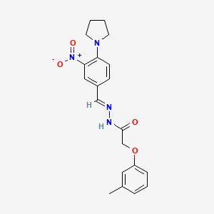 2-(3-Methylphenoxy)-N'-[(E)-[3-nitro-4-(pyrrolidin-1-YL)phenyl]methylidene]acetohydrazide