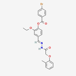 2-ethoxy-4-[(E)-{2-[(2-methylphenoxy)acetyl]hydrazinylidene}methyl]phenyl 4-bromobenzoate