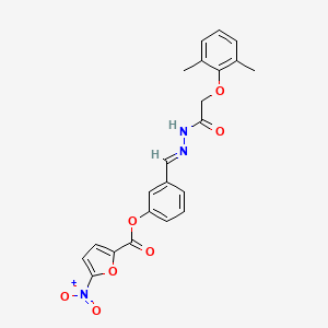 3-[(E)-{[2-(2,6-Dimethylphenoxy)acetamido]imino}methyl]phenyl 5-nitrofuran-2-carboxylate