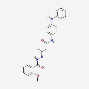 (3E)-3-{[(2-Methoxyphenyl)formamido]imino}-N-[4-(phenylamino)phenyl]butanamide