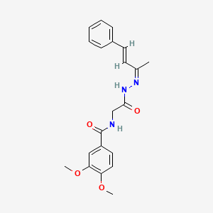 3,4-Dimethoxy-N-({N'-[(2Z,3E)-4-phenylbut-3-EN-2-ylidene]hydrazinecarbonyl}methyl)benzamide