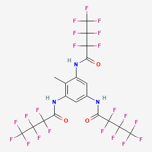 molecular formula C19H8F21N3O3 B11558272 N,N',N''-(2-methylbenzene-1,3,5-triyl)tris(2,2,3,3,4,4,4-heptafluorobutanamide) 