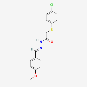 2-[(4-chlorophenyl)sulfanyl]-N'-[(E)-(4-methoxyphenyl)methylidene]acetohydrazide