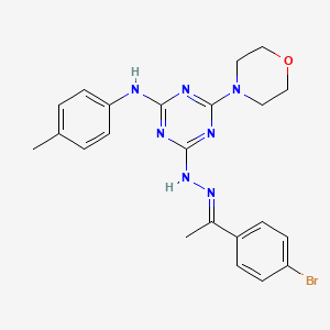 4-{(2E)-2-[1-(4-bromophenyl)ethylidene]hydrazinyl}-N-(4-methylphenyl)-6-(morpholin-4-yl)-1,3,5-triazin-2-amine