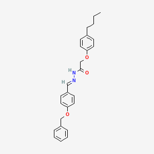 molecular formula C26H28N2O3 B11558295 N'-{(E)-[4-(benzyloxy)phenyl]methylidene}-2-(4-butylphenoxy)acetohydrazide 