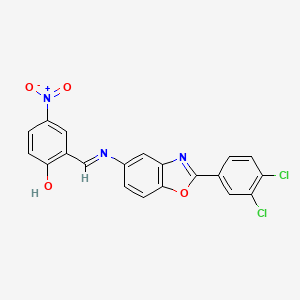 2-[(E)-{[2-(3,4-dichlorophenyl)-1,3-benzoxazol-5-yl]imino}methyl]-4-nitrophenol