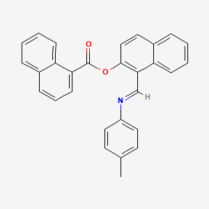 molecular formula C29H21NO2 B11558318 1-[(E)-[(4-Methylphenyl)imino]methyl]naphthalen-2-YL naphthalene-1-carboxylate 