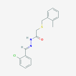 molecular formula C17H17ClN2OS B11558329 N'-[(E)-(2-Chlorophenyl)methylidene]-2-[(2-methylbenzyl)sulfanyl]acetohydrazide 