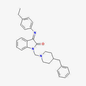 (3Z)-1-[(4-benzylpiperidin-1-yl)methyl]-3-[(4-ethylphenyl)imino]-1,3-dihydro-2H-indol-2-one