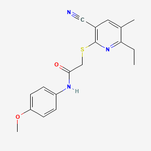 2-[(3-cyano-6-ethyl-5-methylpyridin-2-yl)sulfanyl]-N-(4-methoxyphenyl)acetamide