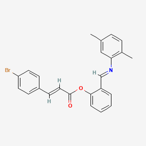 molecular formula C24H20BrNO2 B11558386 2-[(E)-[(2,5-Dimethylphenyl)imino]methyl]phenyl (2E)-3-(4-bromophenyl)prop-2-enoate 