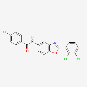 molecular formula C20H11Cl3N2O2 B11558393 4-Chloro-N-[2-(2,3-dichlorophenyl)-1,3-benzoxazol-5-yl]benzamide 