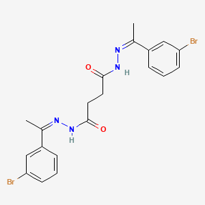 molecular formula C20H20Br2N4O2 B11558408 N'1,N'4-Bis[(1Z)-1-(3-bromophenyl)ethylidene]butanedihydrazide 