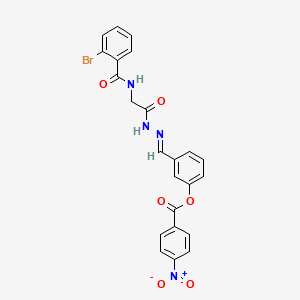 3-[(E)-({2-[(2-Bromophenyl)formamido]acetamido}imino)methyl]phenyl 4-nitrobenzoate