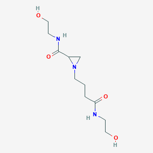 molecular formula C11H21N3O4 B11558449 N-(2-hydroxyethyl)-1-{4-[(2-hydroxyethyl)amino]-4-oxobutyl}aziridine-2-carboxamide 