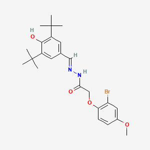 molecular formula C24H31BrN2O4 B11558486 2-(2-bromo-4-methoxyphenoxy)-N'-[(E)-(3,5-di-tert-butyl-4-hydroxyphenyl)methylidene]acetohydrazide 