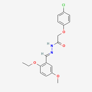 2-(4-chlorophenoxy)-N'-[(E)-(2-ethoxy-5-methoxyphenyl)methylidene]acetohydrazide