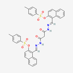 (1,3-dioxopropane-1,3-diyl)bis[(1E)hydrazin-2-yl-1-ylidene(E)methylylidenenaphthalene-1,2-diyl] bis(4-methylbenzenesulfonate)