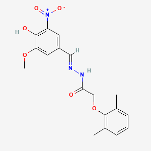 2-(2,6-dimethylphenoxy)-N'-[(E)-(4-hydroxy-3-methoxy-5-nitrophenyl)methylidene]acetohydrazide