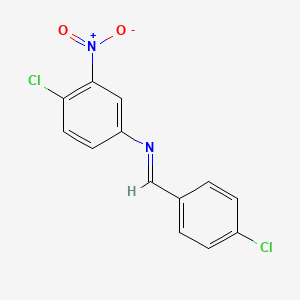 molecular formula C13H8Cl2N2O2 B11558605 4-Chloro-N-[(E)-(4-chlorophenyl)methylidene]-3-nitroaniline 