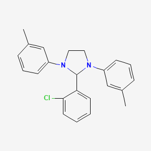 molecular formula C23H23ClN2 B11558607 2-(2-Chlorophenyl)-1,3-bis(3-methylphenyl)imidazolidine 