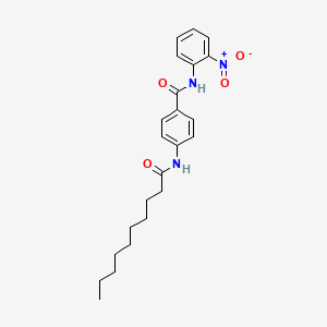 molecular formula C23H29N3O4 B11558633 4-(decanoylamino)-N-(2-nitrophenyl)benzamide 