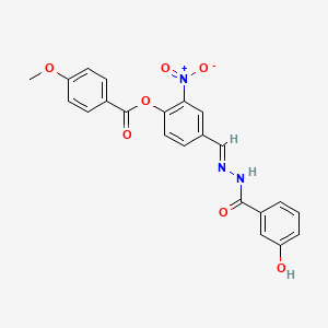 4-[(E)-{[(3-Hydroxyphenyl)formamido]imino}methyl]-2-nitrophenyl 4-methoxybenzoate