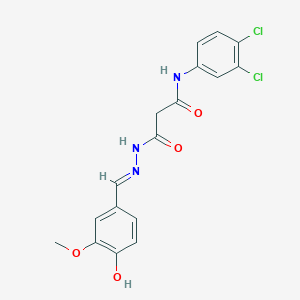 N-(3,4-dichlorophenyl)-3-[(2E)-2-(4-hydroxy-3-methoxybenzylidene)hydrazinyl]-3-oxopropanamide