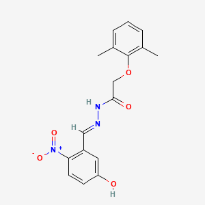 2-(2,6-dimethylphenoxy)-N'-[(E)-(5-hydroxy-2-nitrophenyl)methylidene]acetohydrazide