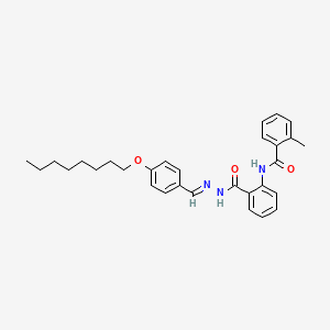 molecular formula C30H35N3O3 B11558687 2-methyl-N-[2-({(2E)-2-[4-(octyloxy)benzylidene]hydrazinyl}carbonyl)phenyl]benzamide 