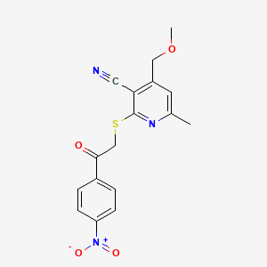 4-(Methoxymethyl)-6-methyl-2-{[2-(4-nitrophenyl)-2-oxoethyl]sulfanyl}pyridine-3-carbonitrile