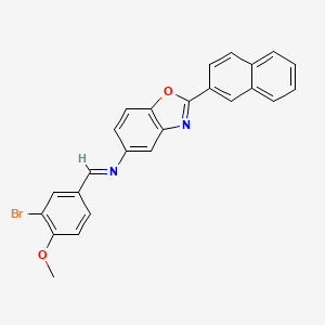 molecular formula C25H17BrN2O2 B11558698 N-[(E)-(3-bromo-4-methoxyphenyl)methylidene]-2-(naphthalen-2-yl)-1,3-benzoxazol-5-amine 