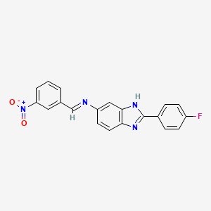 molecular formula C20H13FN4O2 B11558704 2-(4-fluorophenyl)-N-[(E)-(3-nitrophenyl)methylidene]-1H-benzimidazol-5-amine 