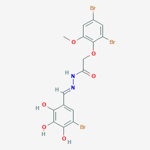 molecular formula C16H13Br3N2O6 B11558707 N'-[(E)-(5-bromo-2,3,4-trihydroxyphenyl)methylidene]-2-(2,4-dibromo-6-methoxyphenoxy)acetohydrazide 