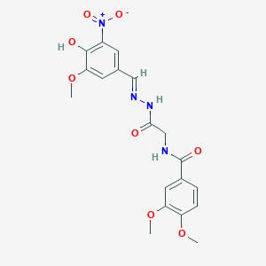 N-({N'-[(E)-(4-Hydroxy-3-methoxy-5-nitrophenyl)methylidene]hydrazinecarbonyl}methyl)-3,4-dimethoxybenzamide