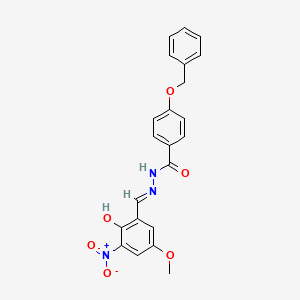 4-(benzyloxy)-N'-[(E)-(2-hydroxy-5-methoxy-3-nitrophenyl)methylidene]benzohydrazide