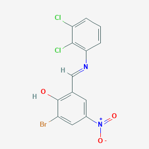 molecular formula C13H7BrCl2N2O3 B11558719 2-Bromo-6-[(E)-[(2,3-dichlorophenyl)imino]methyl]-4-nitrophenol 