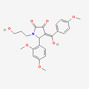 (4E)-5-(2,4-dimethoxyphenyl)-4-[hydroxy(4-methoxyphenyl)methylidene]-1-(3-hydroxypropyl)pyrrolidine-2,3-dione