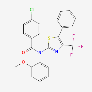 molecular formula C24H16ClF3N2O2S B11558747 4-chloro-N-(2-methoxyphenyl)-N-[5-phenyl-4-(trifluoromethyl)-1,3-thiazol-2-yl]benzamide 