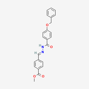 molecular formula C23H20N2O4 B11558762 methyl 4-[(E)-(2-{[4-(benzyloxy)phenyl]carbonyl}hydrazinylidene)methyl]benzoate 