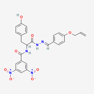 N-[2-(4-Hydroxyphenyl)-1-{N'-[(E)-[4-(prop-2-EN-1-yloxy)phenyl]methylidene]hydrazinecarbonyl}ethyl]-3,5-dinitrobenzamide