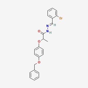 molecular formula C23H21BrN2O3 B11558814 2-[4-(benzyloxy)phenoxy]-N'-[(E)-(2-bromophenyl)methylidene]propanehydrazide 