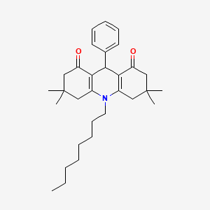 molecular formula C31H43NO2 B11558822 3,3,6,6-tetramethyl-10-octyl-9-phenyl-3,4,6,7,9,10-hexahydroacridine-1,8(2H,5H)-dione 