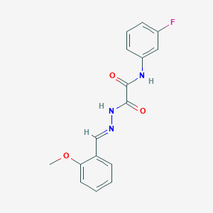 molecular formula C16H14FN3O3 B11558827 N-(3-fluorophenyl)-2-[(2E)-2-(2-methoxybenzylidene)hydrazinyl]-2-oxoacetamide 