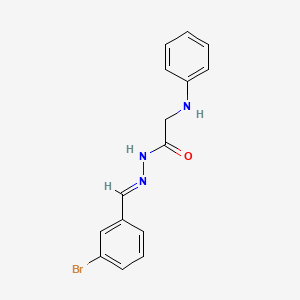 molecular formula C15H14BrN3O B11558828 2-anilino-N-[(E)-(3-bromophenyl)methyleneamino]acetamide 