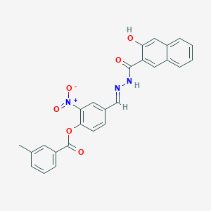 4-[(E)-{2-[(3-hydroxynaphthalen-2-yl)carbonyl]hydrazinylidene}methyl]-2-nitrophenyl 3-methylbenzoate