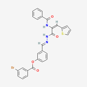 3-[(E)-{2-[(2E)-2-[(phenylcarbonyl)amino]-3-(thiophen-2-yl)prop-2-enoyl]hydrazinylidene}methyl]phenyl 3-bromobenzoate