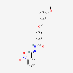 molecular formula C22H19N3O5 B11558869 4-[(3-methoxybenzyl)oxy]-N'-[(E)-(2-nitrophenyl)methylidene]benzohydrazide 