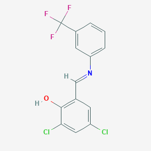 2,4-dichloro-6-[(E)-{[3-(trifluoromethyl)phenyl]imino}methyl]phenol